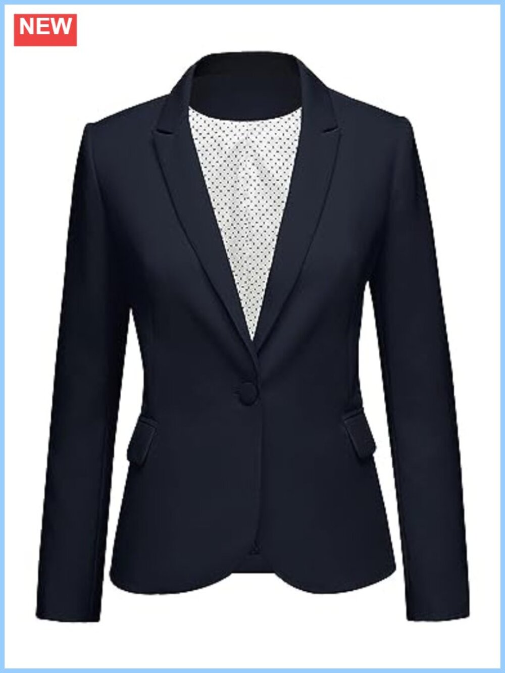 Women's Business Casual Blazer Long Sleeve Suit Jacket Notch Lapel Polyester